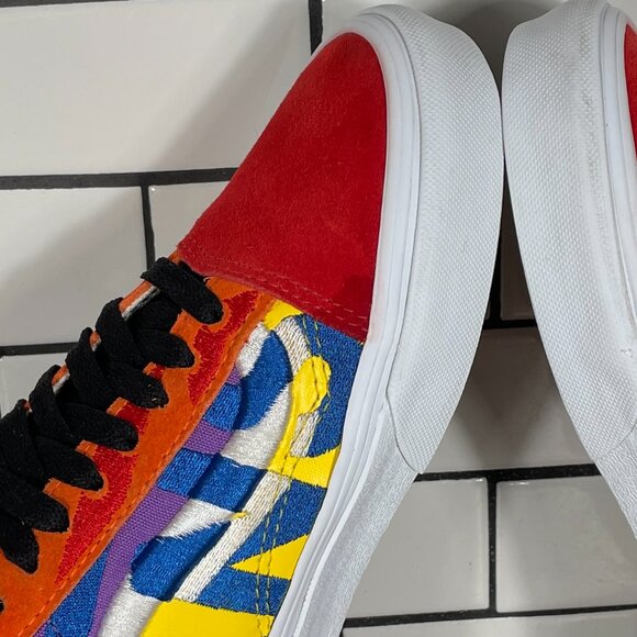 Vans Old Skool Mens Size 6.5 Shoes Multicolor Suede Canvas Statement Sneakers - Picture 6 of 15